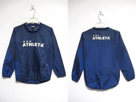 B0271:ATHLETA セットアップ アスレタ ウィンドブレーカー ピステ パンツ ネイビー 150 キッズ 子供服 サッカー フットサル 練習着:5_画像2