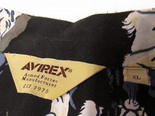 k6631：着用感あり*AVIREX(アヴィレックス)百虎 ハワイアンシャツ XL アロハシャツ/半袖シャツ レーヨン メンズ：35の画像4