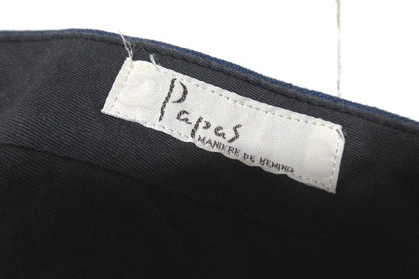 N6779:papas(パパス）リネン＆コットンスラックスパンツ/紺/54（XL）：5_画像4