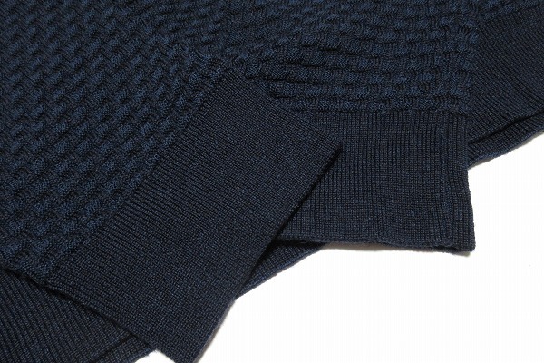 N6796:INTERMEZZO( Inter metso) половина Zip шерсть вязаный свитер / темно-синий /LL:35