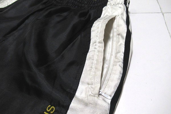 N6810:adidas（アディダス）デサント製 90's サッカードイツ代表カラー ウインドブレーカーパンツ シャカパン/黒白など/O:5の画像4