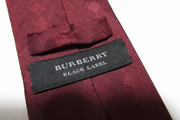 N6829:BURBERRY BLACK LABEL(バーバリーブラックレーベル)シルクネクタイ/バーガンディ：135の画像4