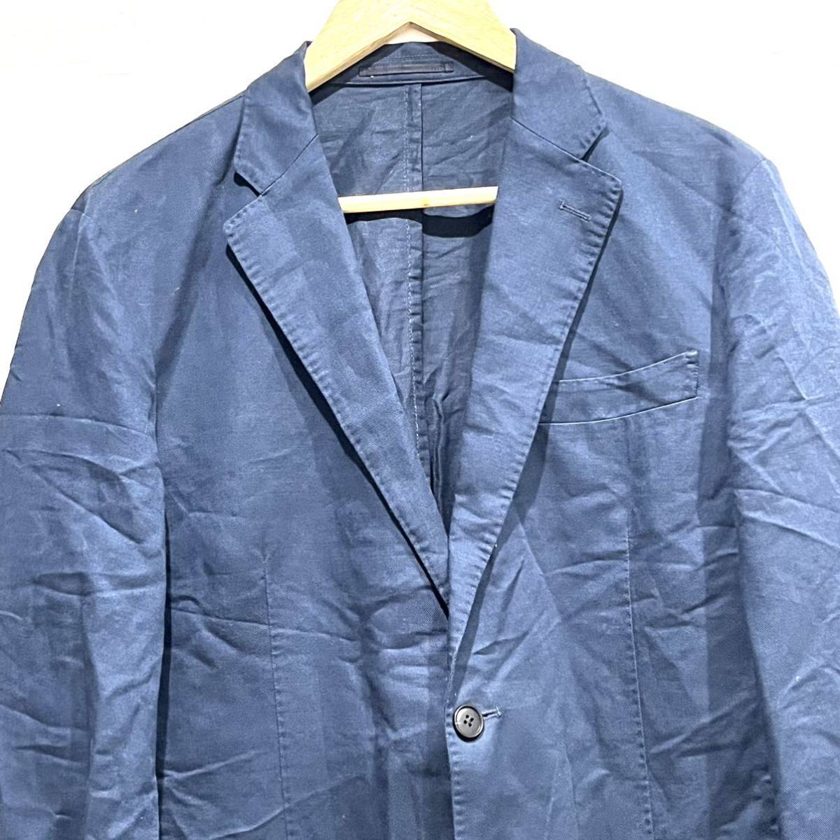 【UNIQLO】ユニクロ ジャケット テーラードジャケット ブレザー 無地 シンプル ゆるカジ 紳士 オフィス ビジネス 麻 綿 紺 メンズ M/1299ZZの画像4