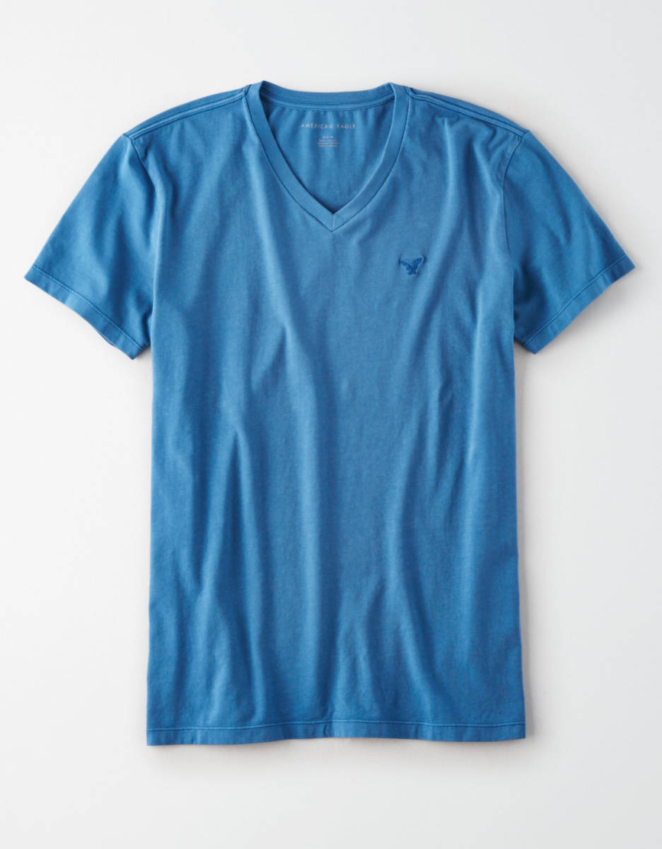* ラスト * AE アメリカンイーグル シンプル Ｖネック Ｔ Tシャツ S / Turquoise * _画像1