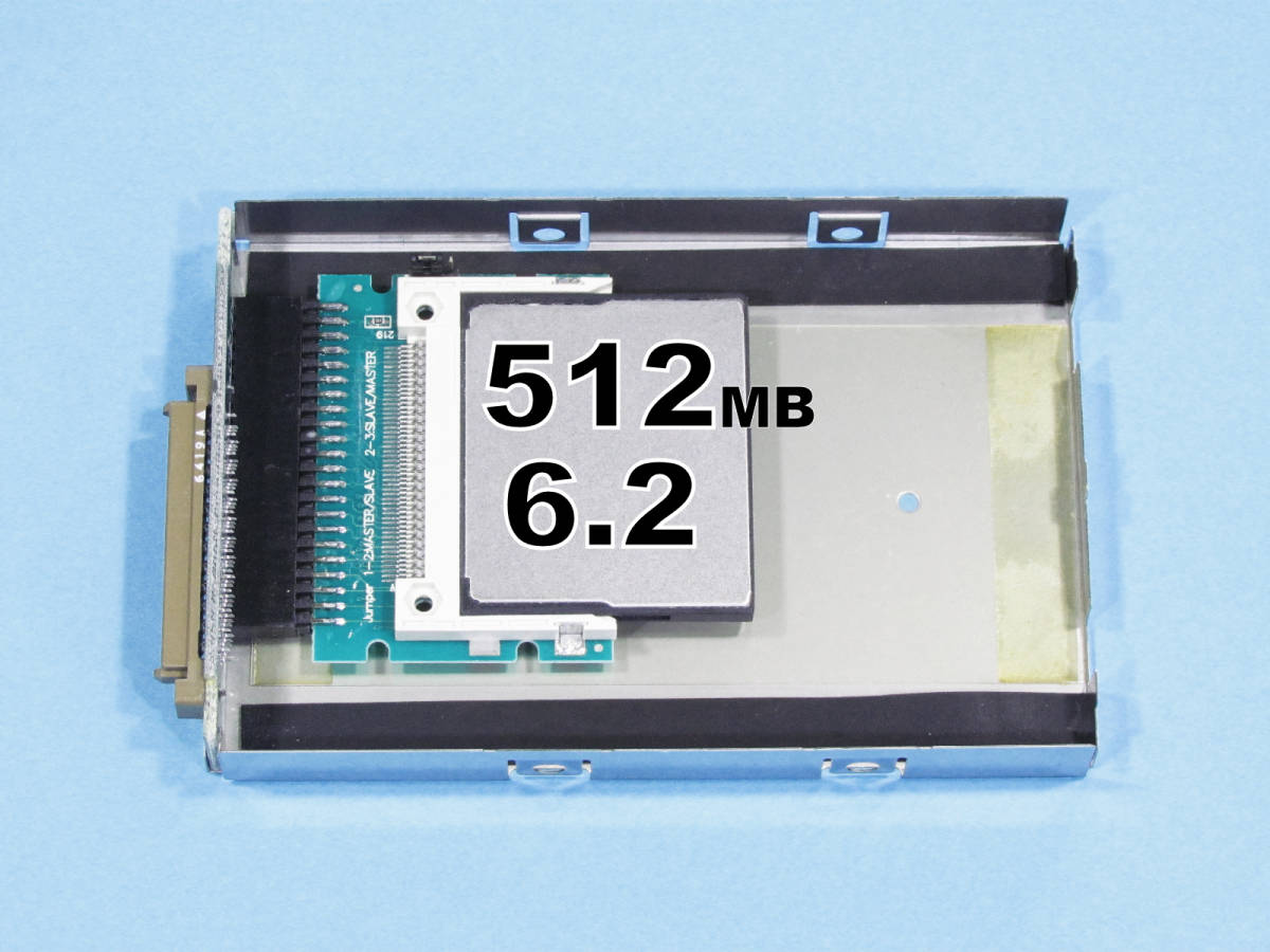 512MB／MS-DOS6.2／確認用OS有●NEC PC-9801/PC-9821ノート 内蔵IDE-HDDパック用HDD (CFカード 512MB SSD)●固定絶縁シート・固定ナット付_PC-9821の金属ケースのHDDパックにも対応