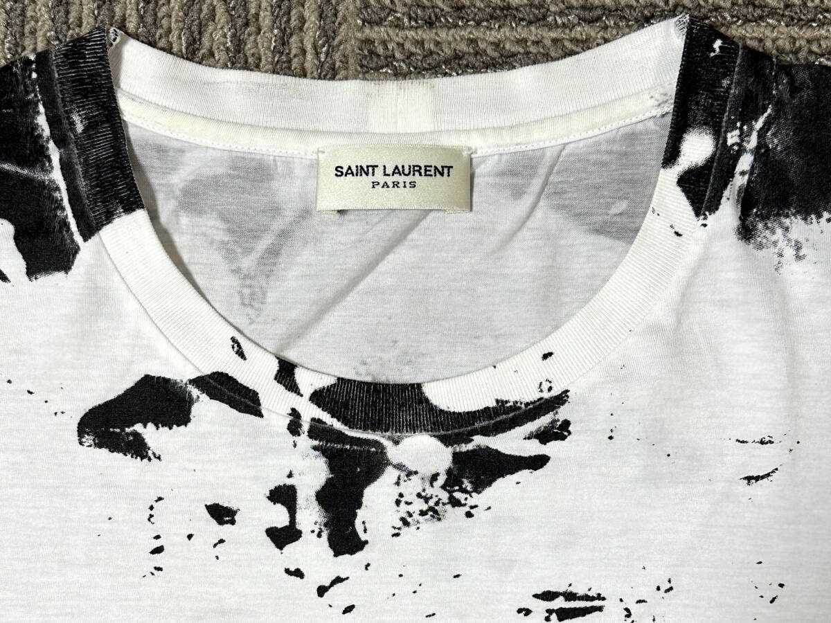 サンローラン Tシャツ XS（メンズ） 白黒柄 SANT LAURENT Hedi Slimane エディースリマンの画像5