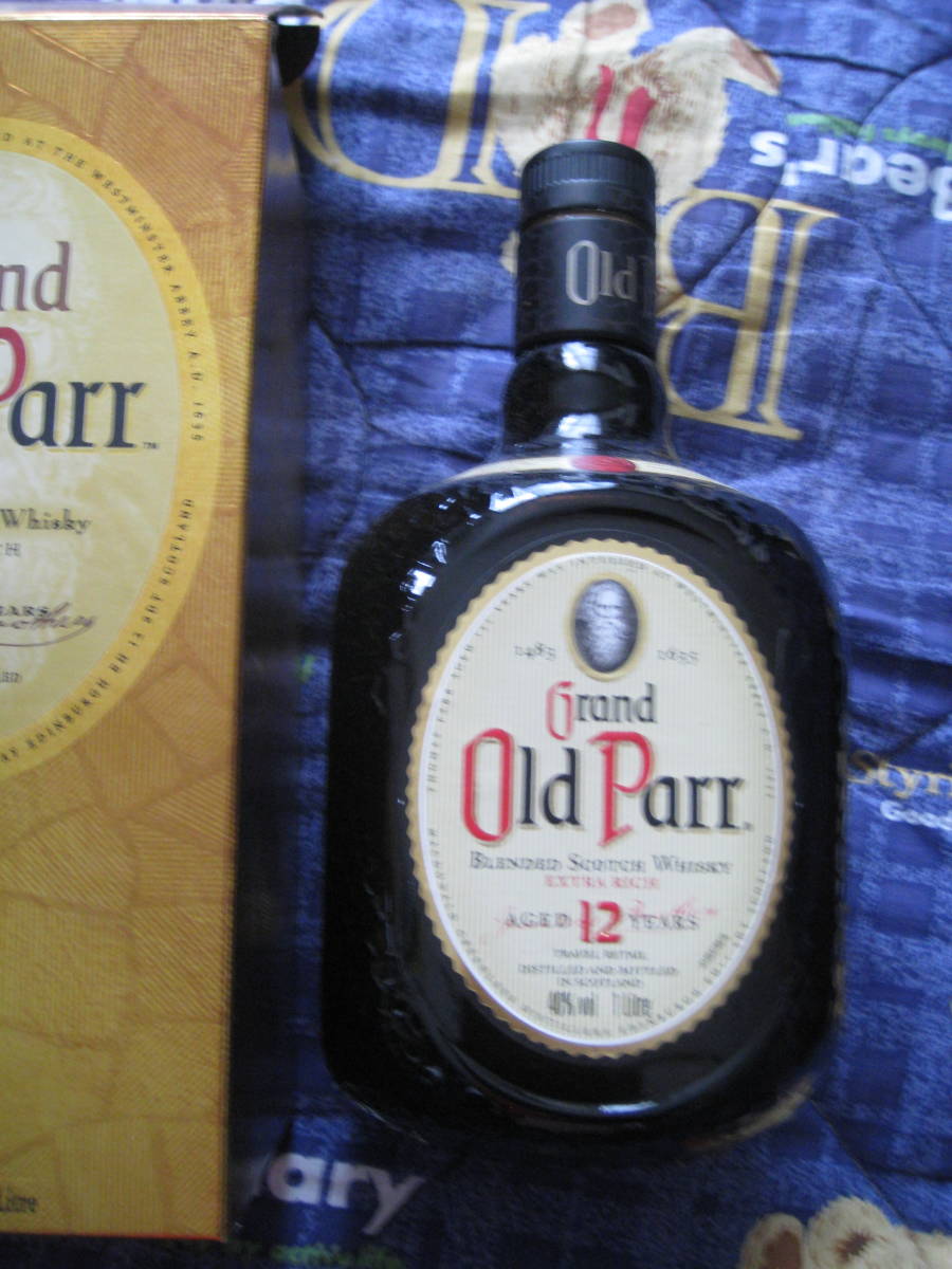 ■空き瓶です オールドパー 12年 エクストラリッチ  空瓶 箱付 Grand Old parr ウィスキー 昭和レトロ 1000ml ◆中古◆の画像1