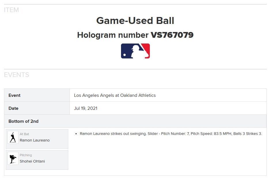 【7】博物館級！大谷翔平が実際に投げて「三振」を記録した実投球ボール（2021年実使用）/イチロー・松井秀喜・佐々木朗希・直筆サイン無の画像6