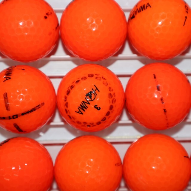 25個 2020年モデル D1 ホンマ オレンジ カラーボール Bランク HONMA 中古 ロストボール ゴルフボール 送料無料 sntの画像8