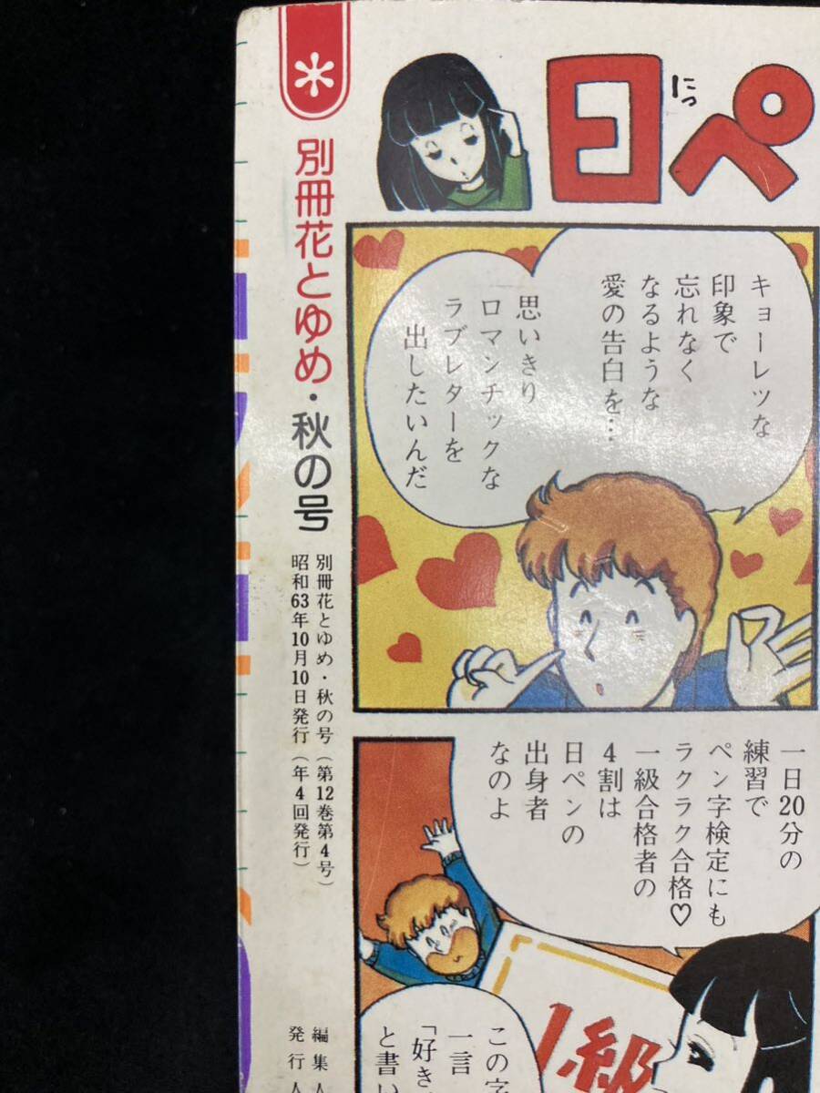 別冊 花とゆめ 1988年 夏の号 秋の号 昭和63年 和田慎二大特集/星野架名大特集 雑誌 当時物 ya4_画像5