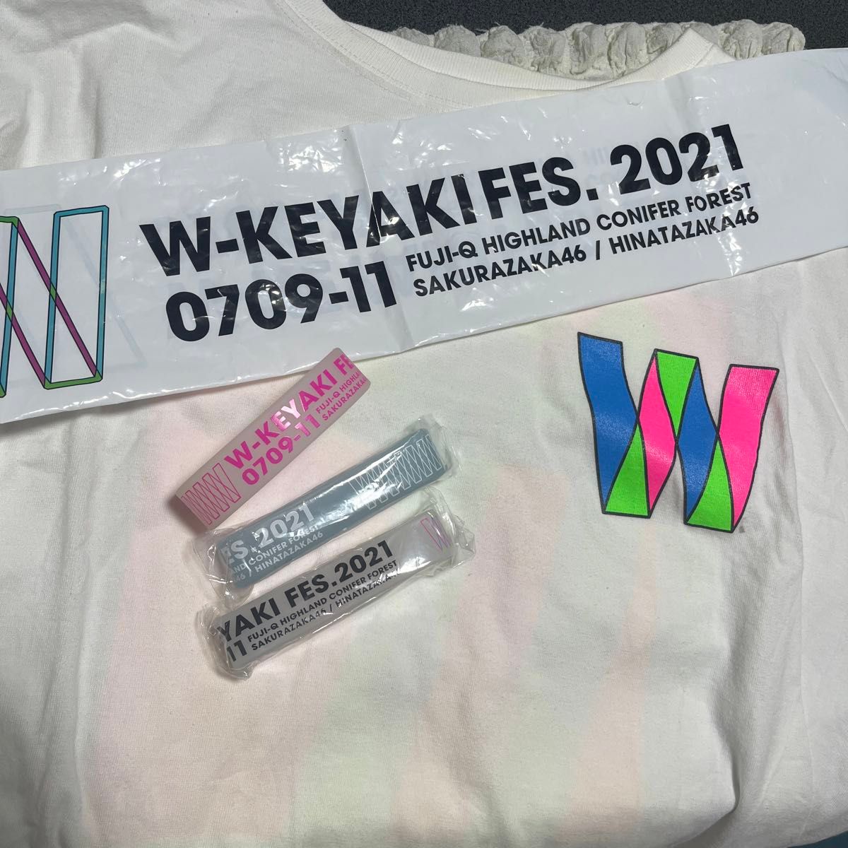 (バラ売り確認用)欅坂46 ラバーバンド Wケヤキフェスセット】ラバーバンド3 バルーン ライブTシャツ 櫻