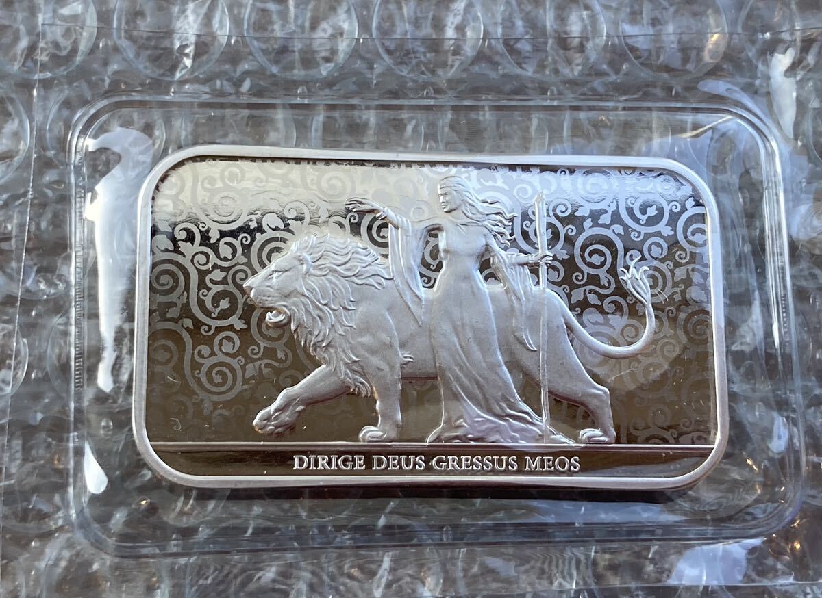 ウナとライオン 2024年 ロイヤルミント 純銀 1オンス シルバーバー インゴット 銀棒 Una Lion Royal Mint 1oz カプセルケース付_画像1