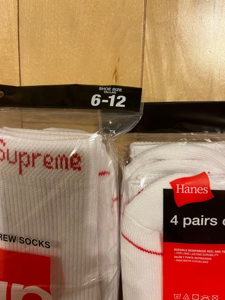 Supreme/Hanes Crew Socks ヘインズ　ソックス　白1足