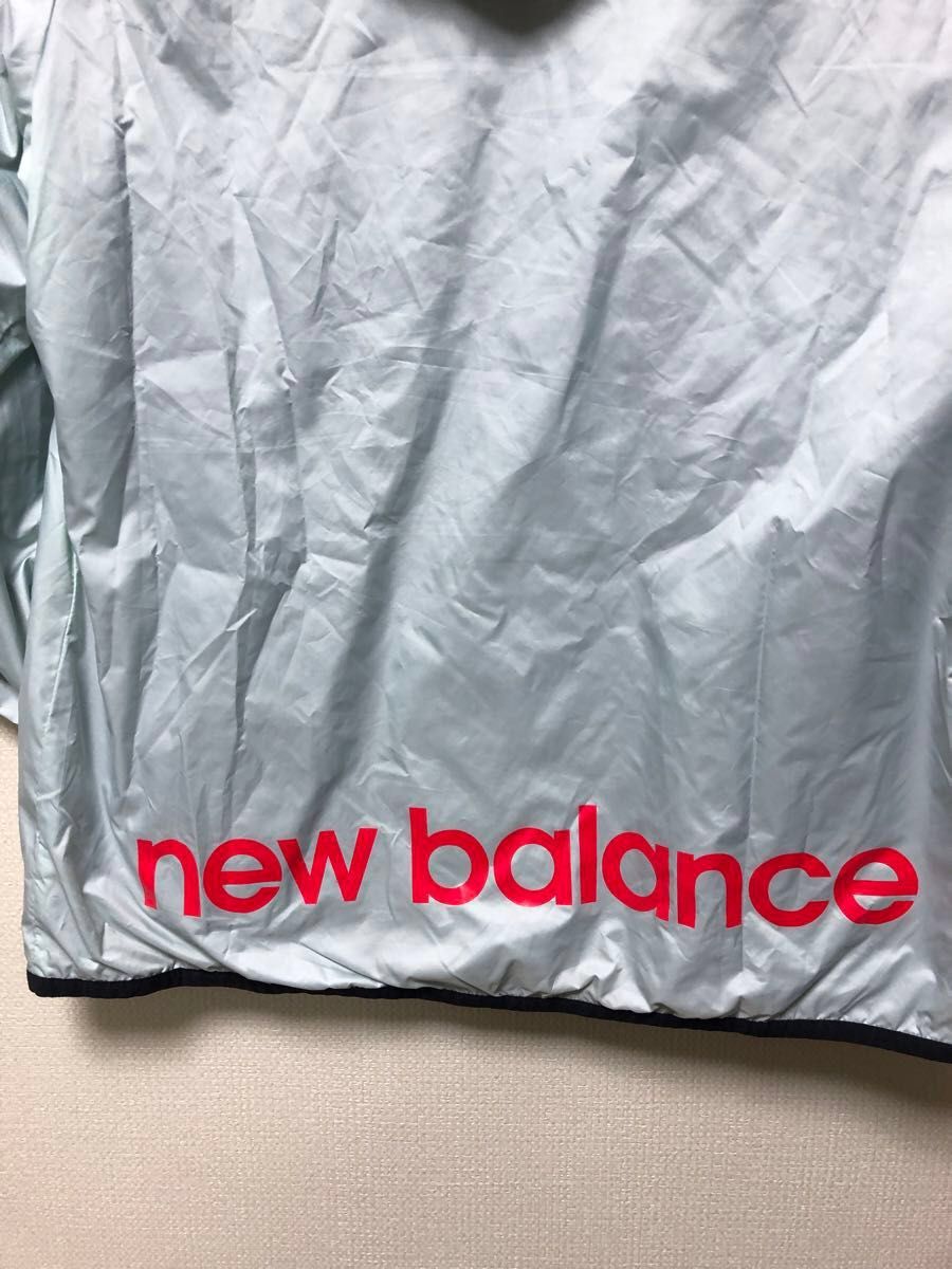 ニューバランス NEW BALANCE ウインドブレーカー ジャケット パーカー ジップアップ ロゴ M 水色 ライトブルー 