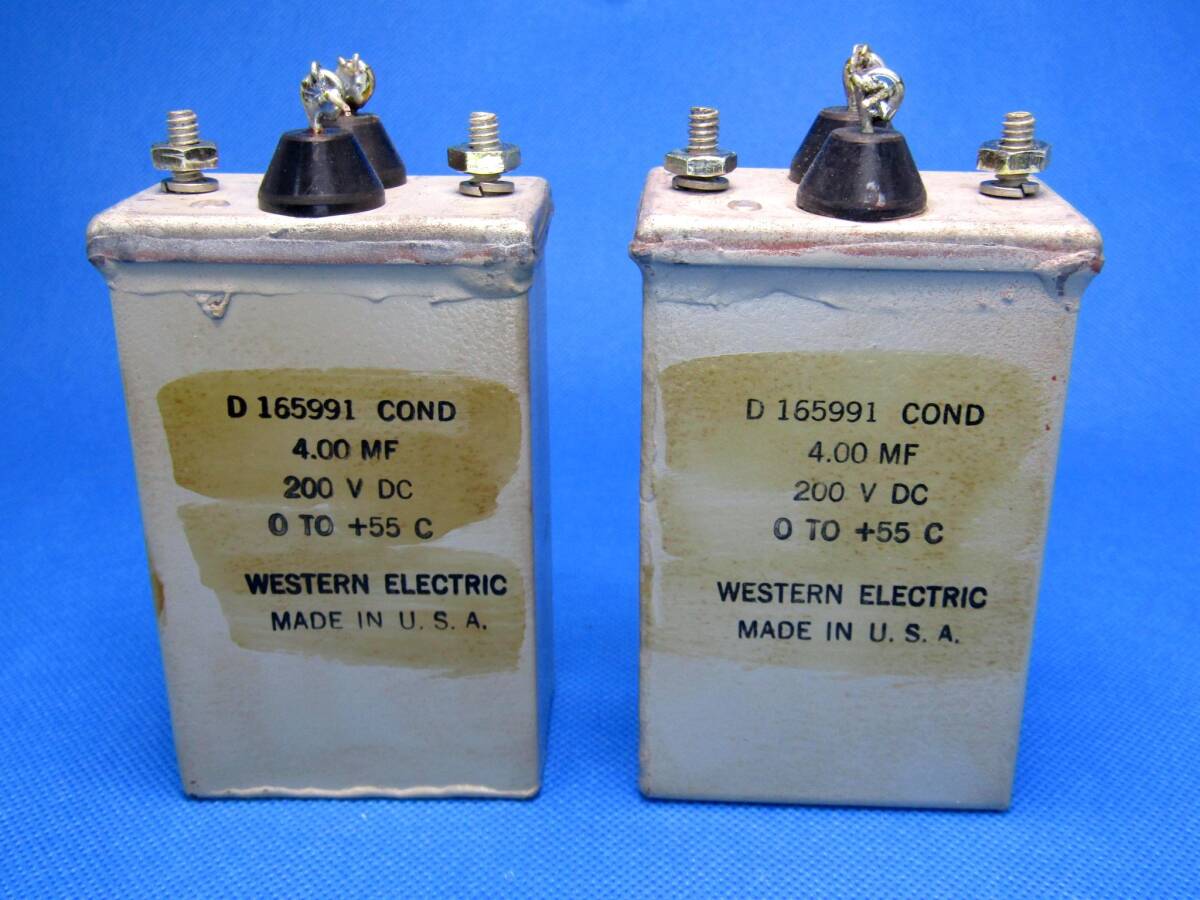 ★ウエスタンエレクトリック Western Electric Network Filter D165775に採用のオイルコンデンサ D-165991 4μF 200VDC 未使用品２個★の画像1