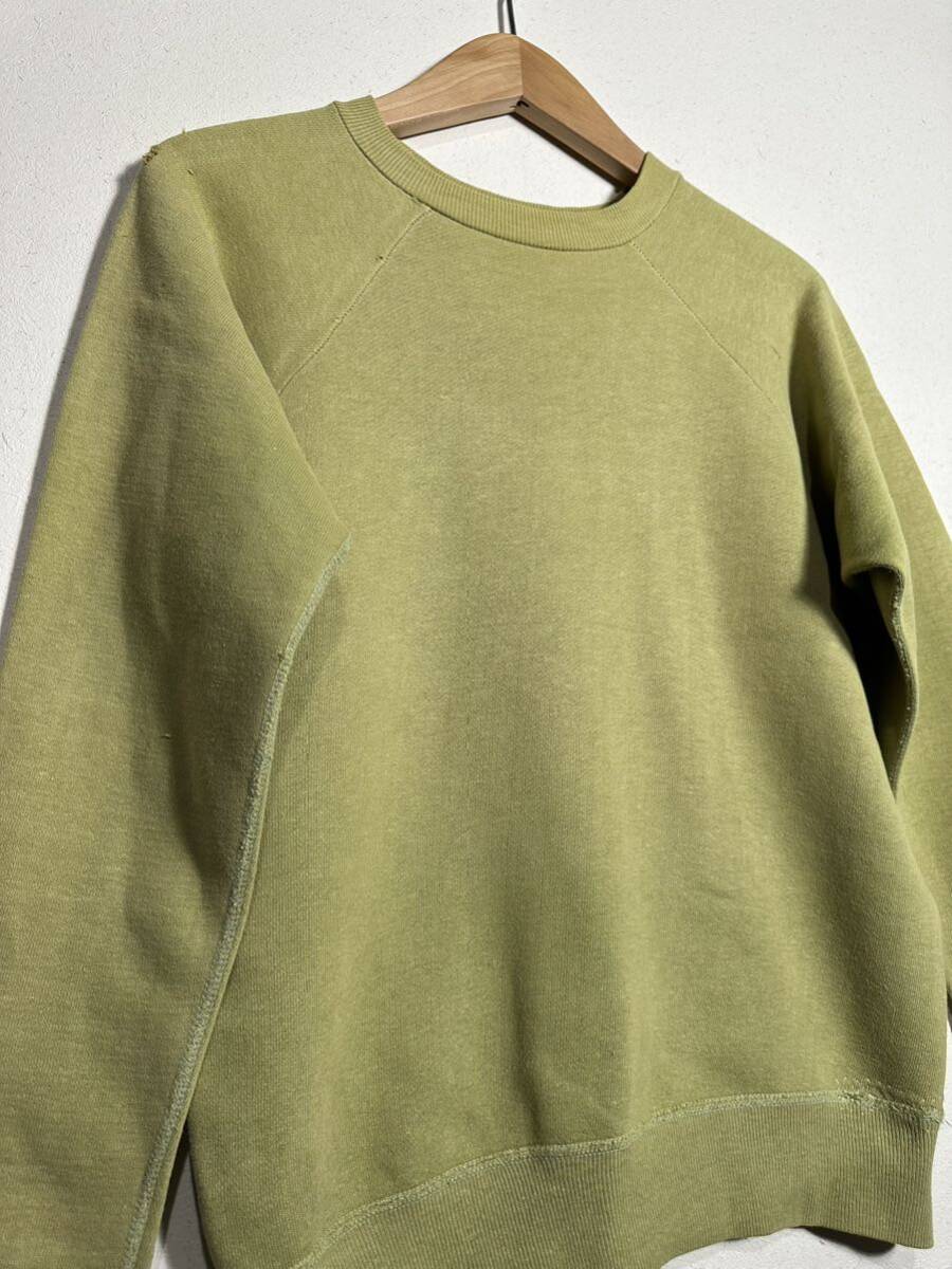 50s vintage HANES WIND SHIELD plain sweatshirts ヴィンテージ ヘインズ ピスタチオグリーン スウェット 古着 希少の画像3