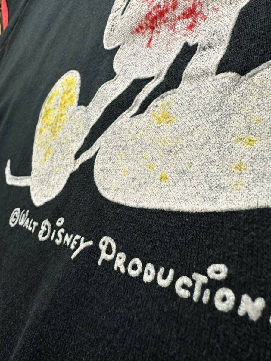 80s vintage Disney MICKEY MOUSE sweatshirt ヴィンテージ ディズニー ミッキーマウススウェット 古着 USA製 フロッキープリント ゾンビ化の画像7