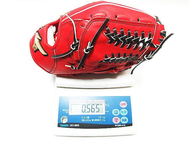 mizuno ミズノ PT1221 R26500 グローバルエリート Hセレクション02＋ 軟式グローブ 赤 保存袋付き 野球 現状品 保管品 中古 の画像9