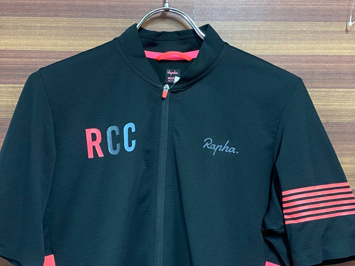 HU003 ラファ Rapha RCC CLASSIC FLYWEIGHT JERSEY 半袖 サイクルジャージ ピンク M ※汚れの画像3