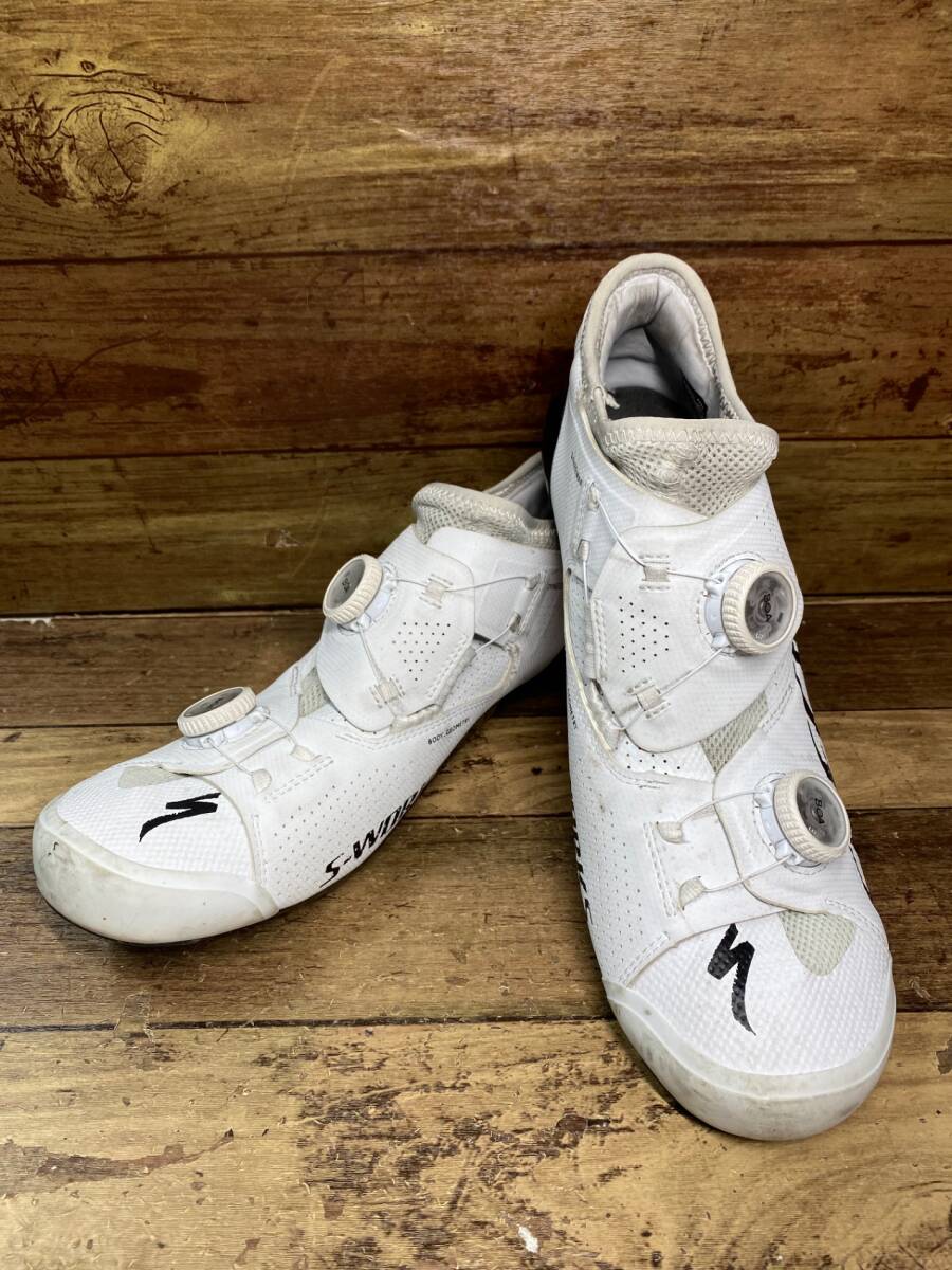 HT142 スペシャライズド SPECIALIZED エスワークス S-WORKS アレス ARES ROAD SHOES ビンディングシューズ SPD-SL EU42 白の画像1