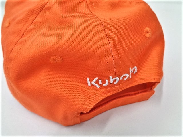 未使用 クボタ ロゴ入 帽子 キャップ オレンジ ペイント柄 kubota 農業機械 農機具 _画像2