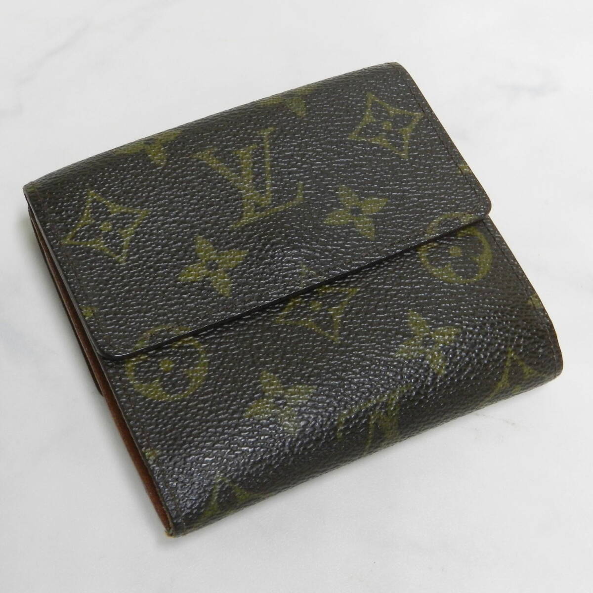 定形外送料無料！■ LOUIS VUITTON ルイヴィトン モノグラム Wホック財布 ポルトモネ ビエ カルトクレディ M61652 USED品！