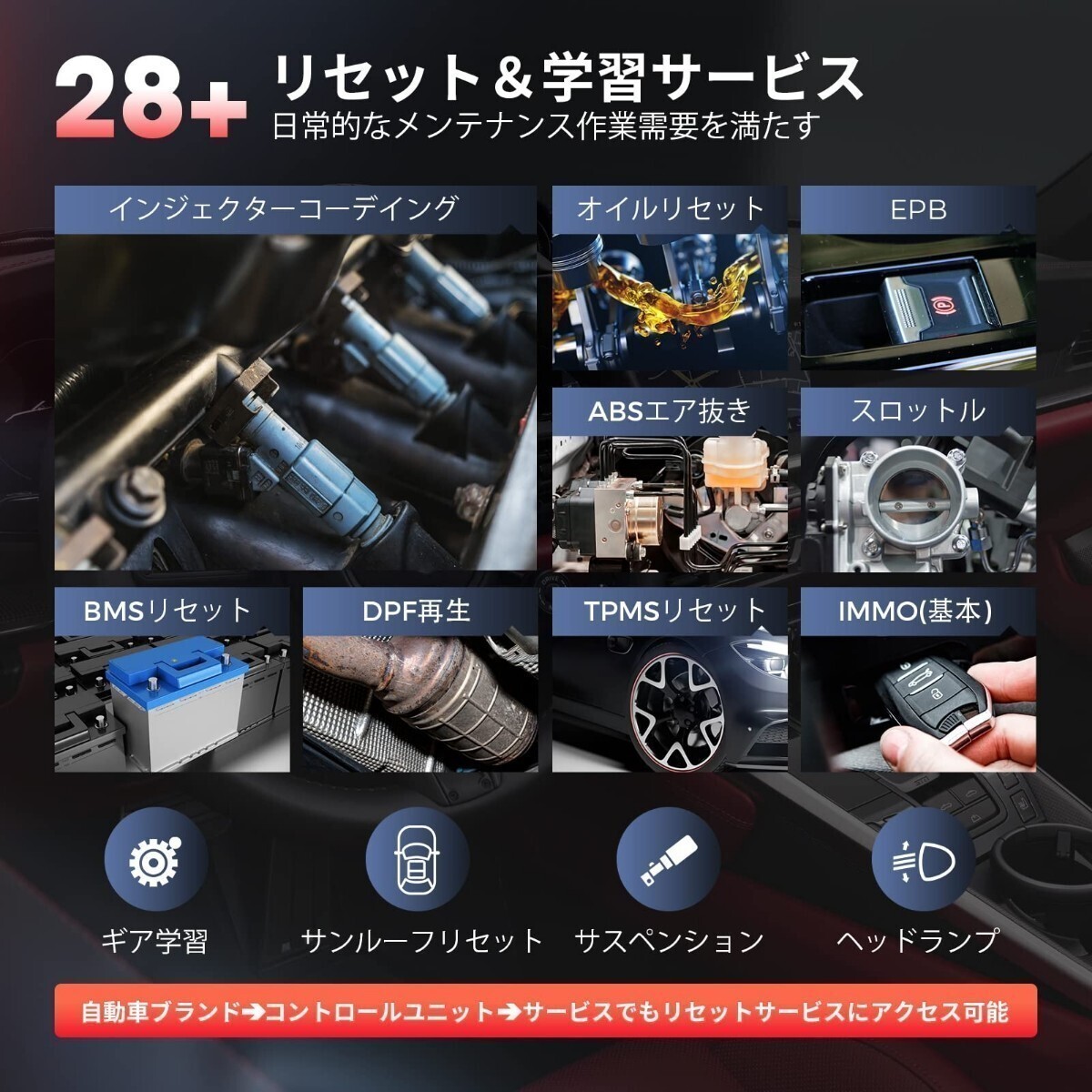 新品・日本語化済モデル 最新版 Autel MK808S OBD2診断機 輸入車 国産車 軽自動車 ハイブリッド スキャンツール アクティブテスト DPF再生の画像4