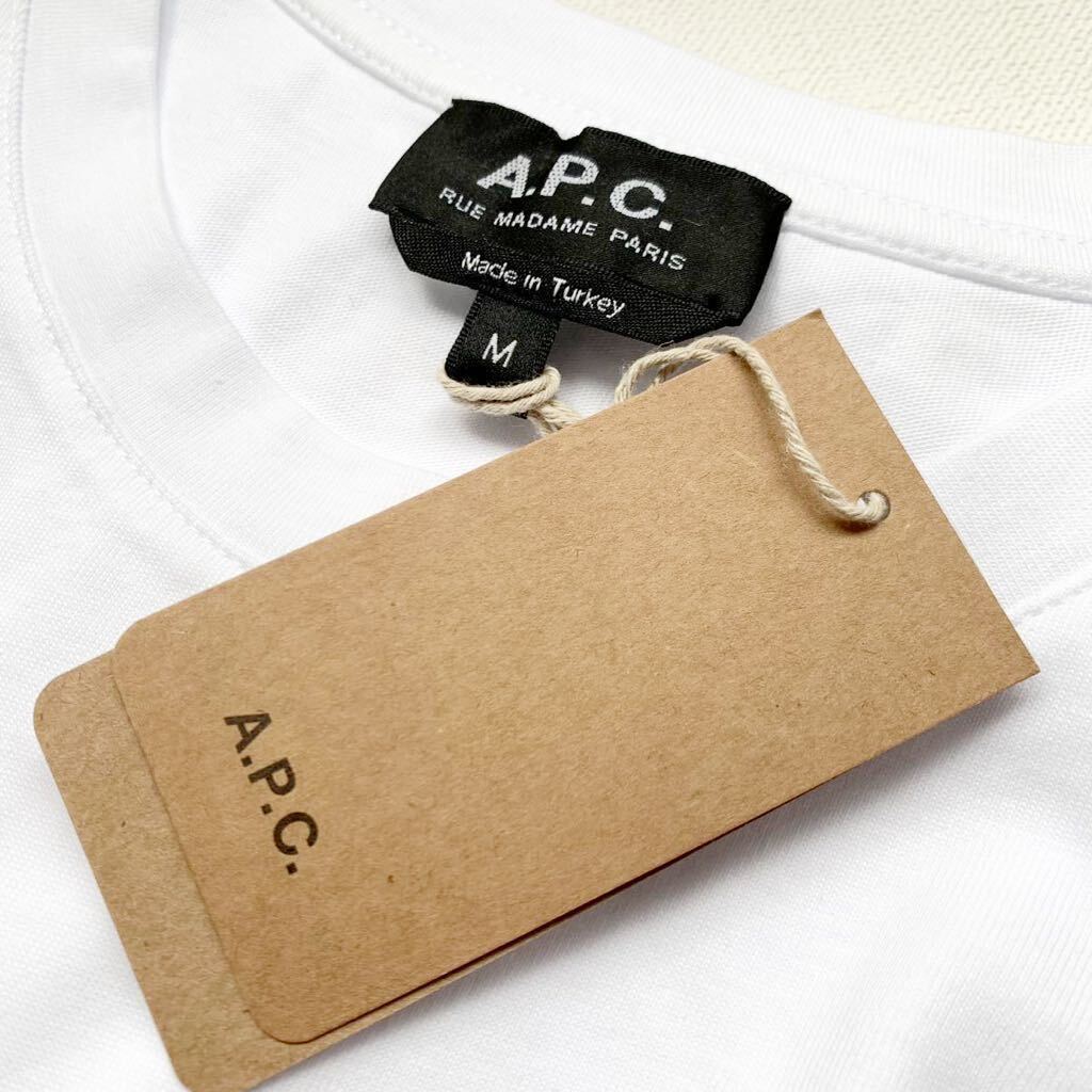 M 新品 A.P.C. アーペーセー V.P.C. ロゴ Tシャツ メンズ APC VPC フロッキー ロゴ 白 ホワイトの画像5