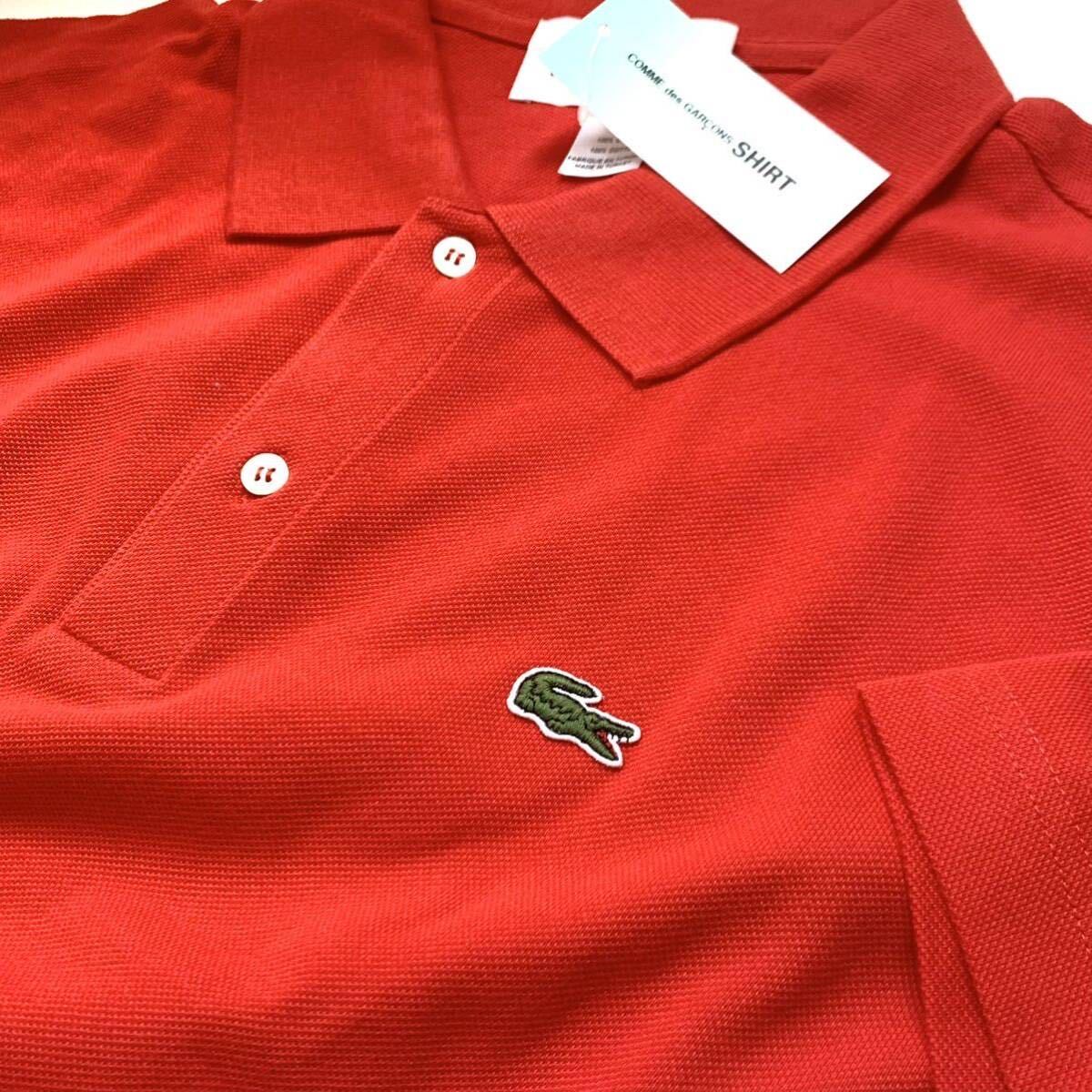 XL new goods 2023AW Comme des Garcons shirt LACOSTE Lacoste collaboration deer. .. line asi men to Lee screw . polo-shirt red red rare size 