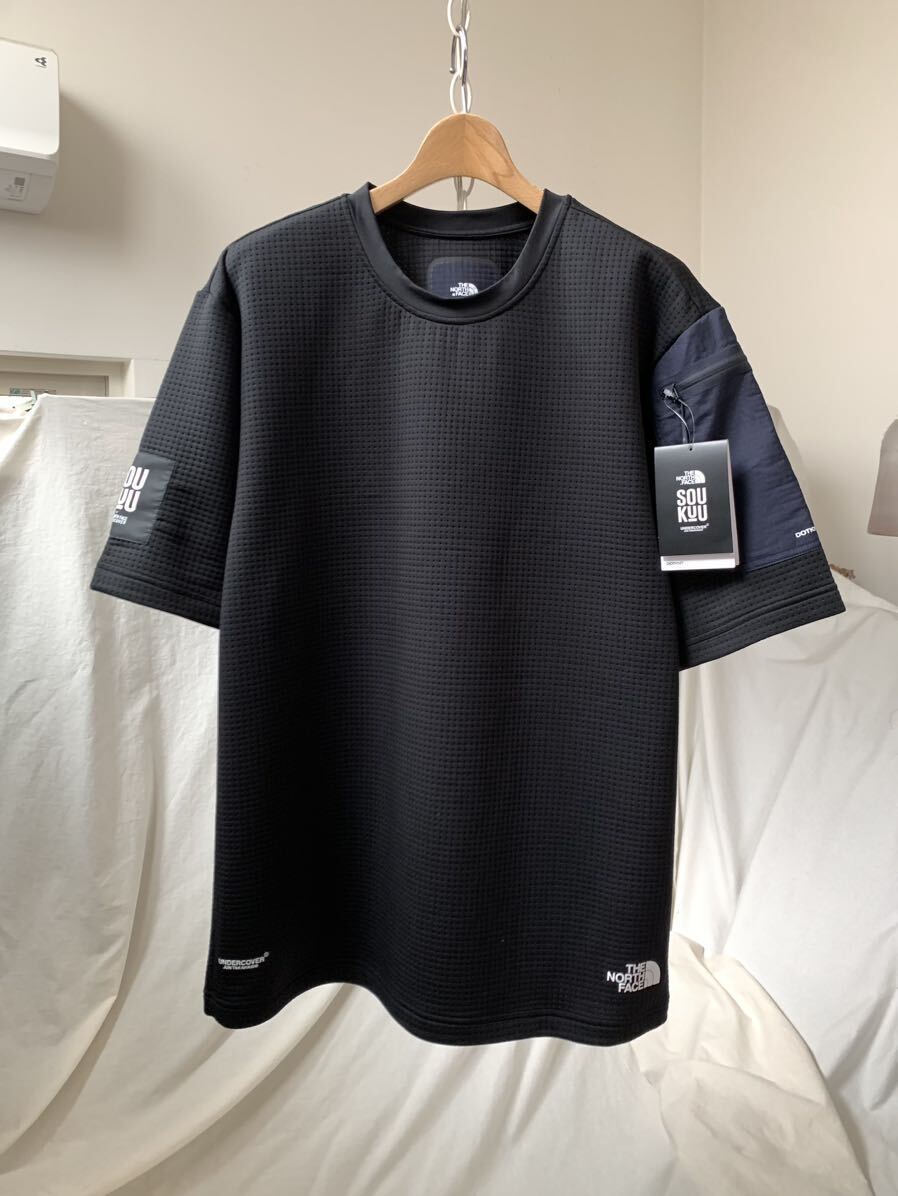 XL 新品 THE NORTH FACE × UNDERCOVER ノースフェイス アンダーカバー コラボ DotKnit ドットニット Tシャツ 黒 ブラック SOUKUU 送料無料