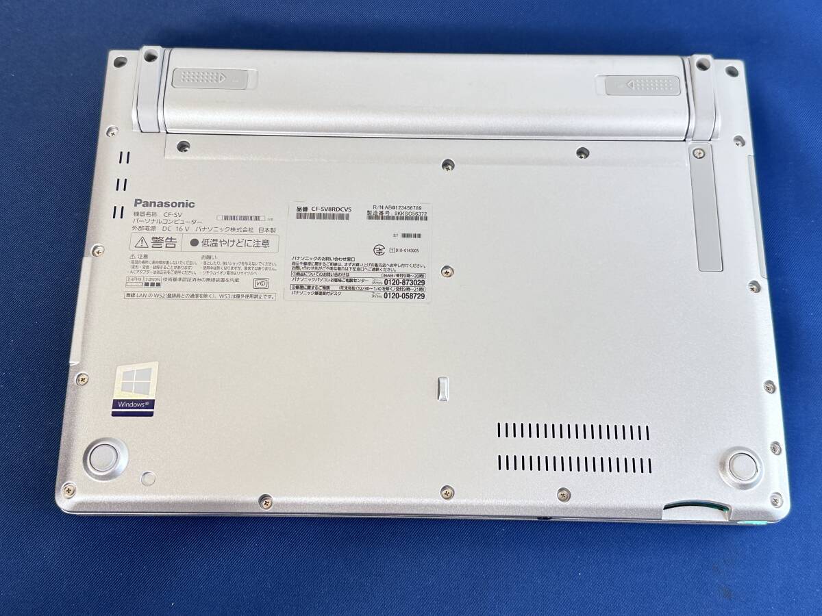 【★2019年モデル 使用激浅 良質超美品】 Panasonic Let's note CF-SV8RDCVS /Core i5 8265U/8GBメモリ＋NVME 256GB・SSD/12.1 Full HD の画像6