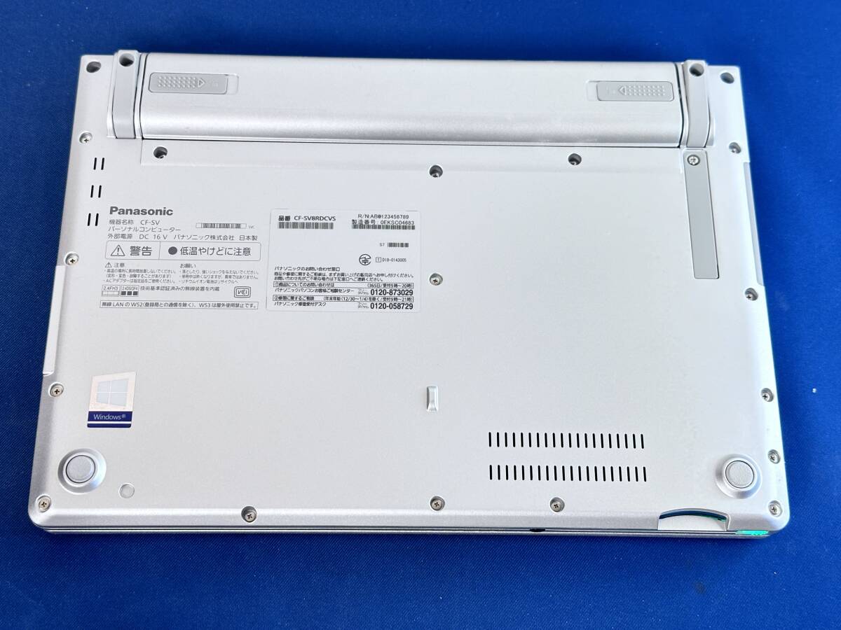 【★2019年モデル 超美品】 Panasonic Let's note CF-SV8RDCVS /Core i5 8265U/8GBメモリ＋NVME 256GB・SSD/12.1 Full HDの画像6