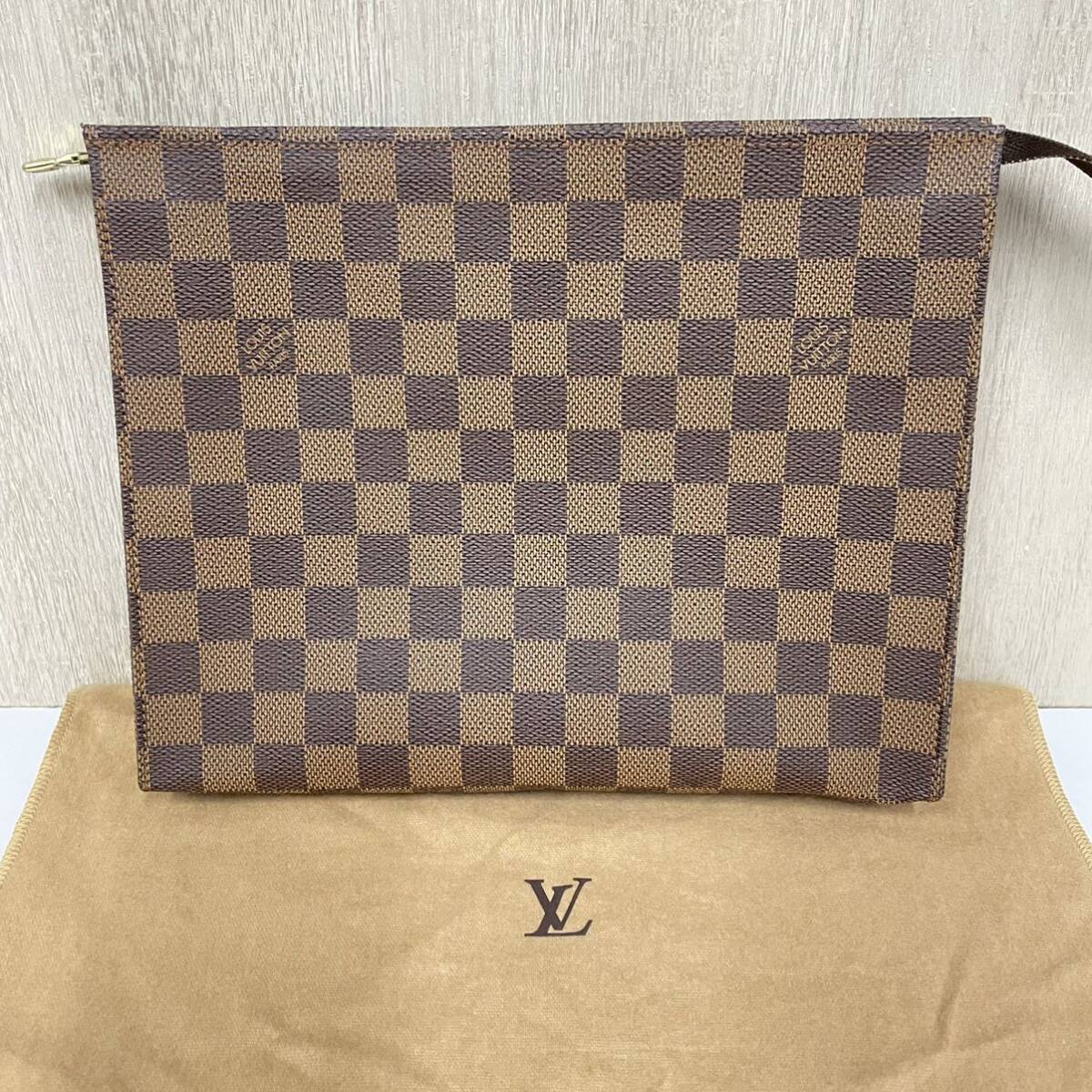 【LOUIS VUITTON】ルイヴィトン★クラッチバッグ ダミエ ポッシュトワレット 26 ダミエエベヌ トゥルース セカンドバッグ カバン N47543 04_画像1