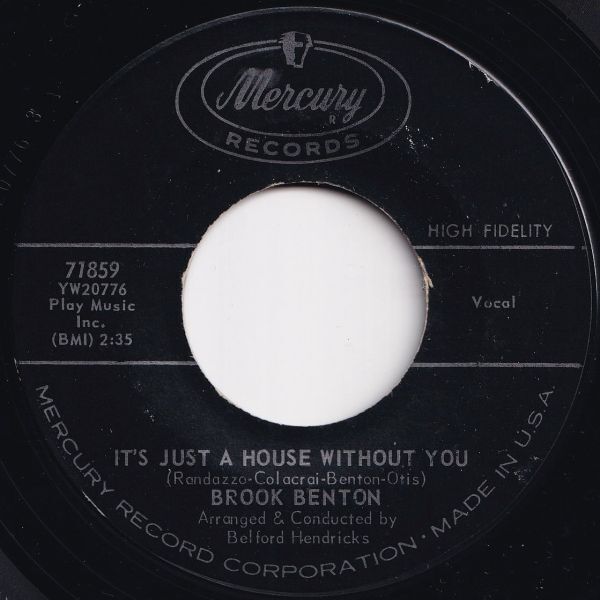 Brook Benton Frankie And Johnny / It's Just A House Without You Mercury US 71859 206386 R&B R&R レコード 7インチ 45_画像2