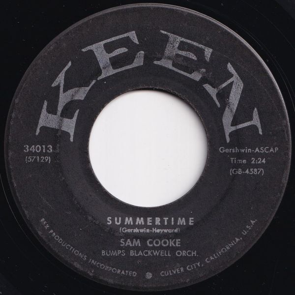 Sam Cooke You Send Me / Summertime Keen US 34013 206373 R&B R&R レコード 7インチ 45_画像2