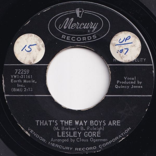 Lesley Gore That's The Way Boys Are / That's The Way The Ball Bounces Mercury US 72259 206388 ロック ポップ レコード 7インチ 45_画像1