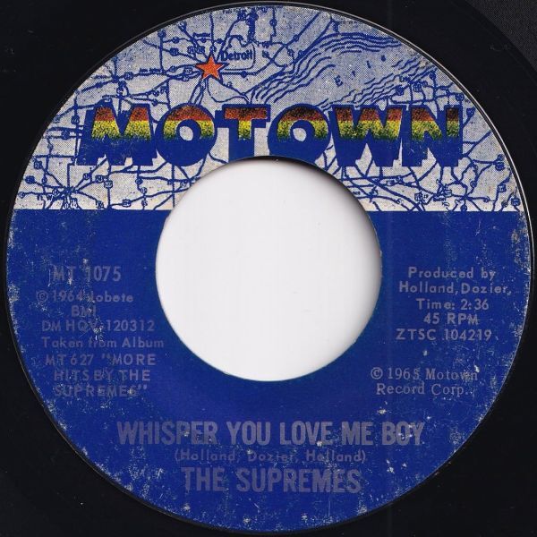 Supremes Back In My Arms Again / Whisper You Love Me Boy Motown US MT 1075 206492 SOUL ソウル レコード 7インチ 45_画像2