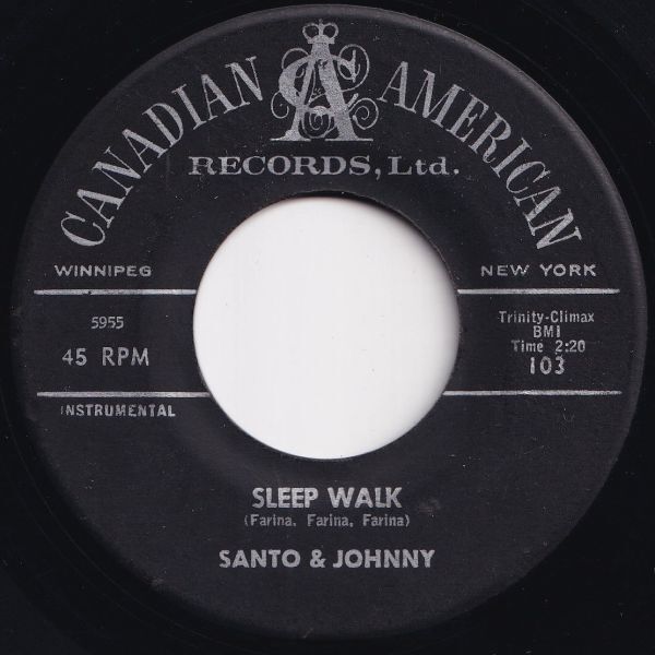 Santo & Johnny Sleep Walk / All Night Diner Canadian American US 103 206568 R&B R&R レコード 7インチ 45_画像1