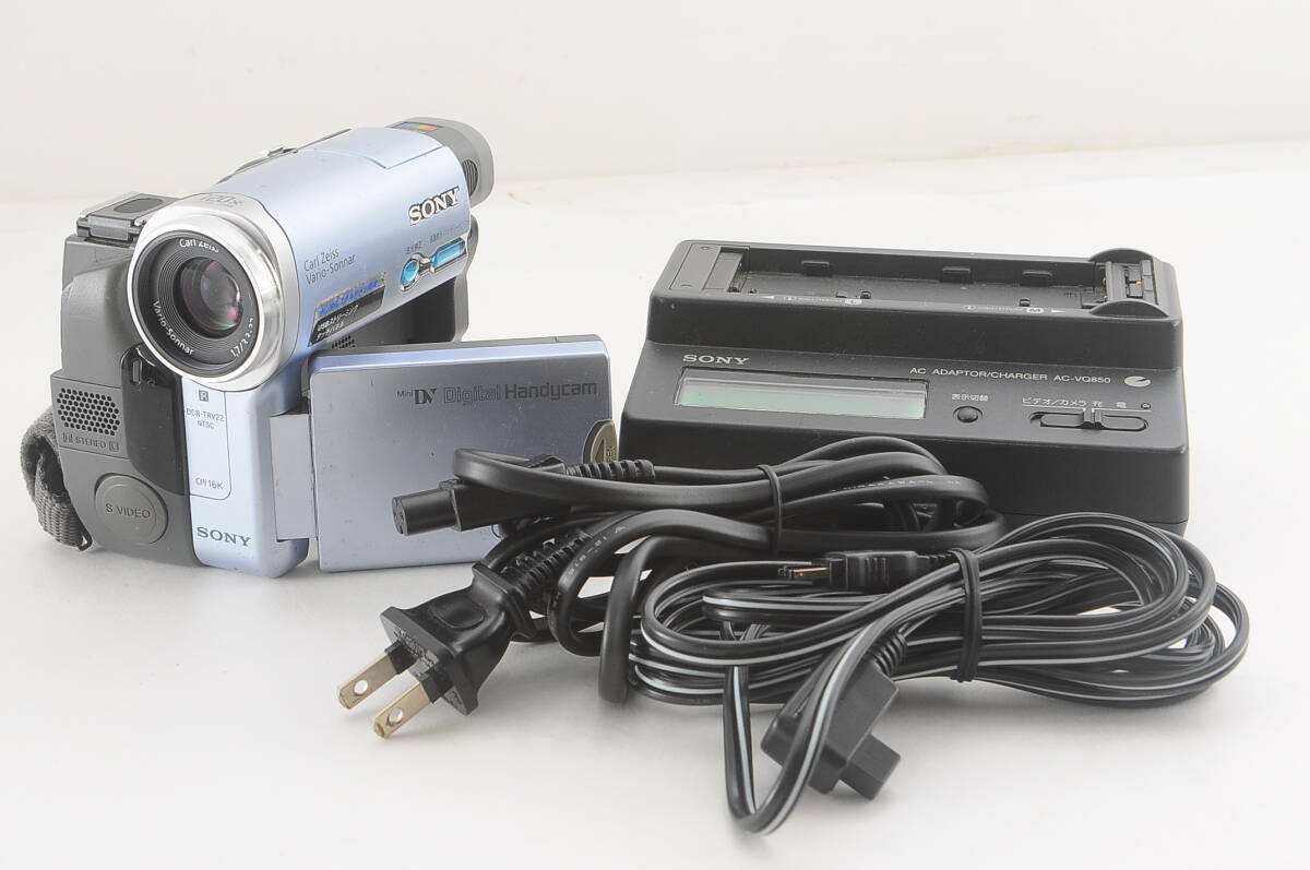[キ MAB18]再生OK SONY DCR-TRV22 ライトブルー デジタルビデオカメラ ソニー ミニDV miniDV Handycam ハンディカム_画像1