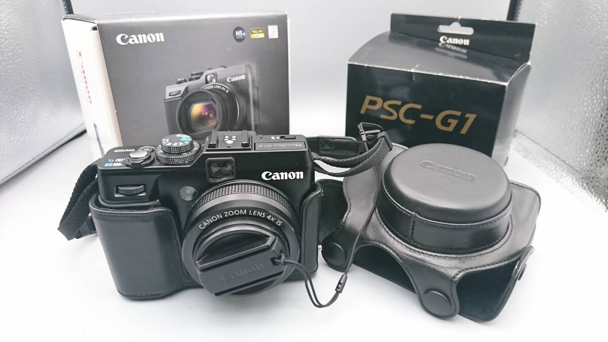 Canon キャノン Power Shot G1 X 15.1-60.4mm 1:2.8-5.8 デジタルカメラ レザー専用カバー付き 通電確認済_画像1