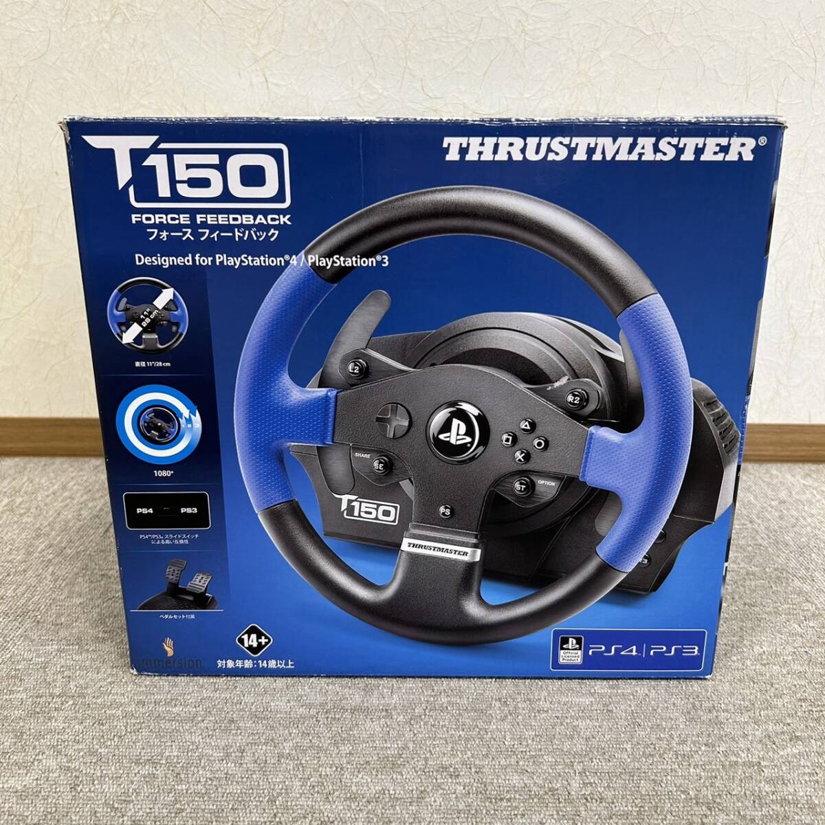 【ART-5008】THRUSTMASTER スラストマスター T150 FORCE FEEDBACK ハンドルコントローラー ステアリングホイール PS4/PS3用 通電確認済_画像7