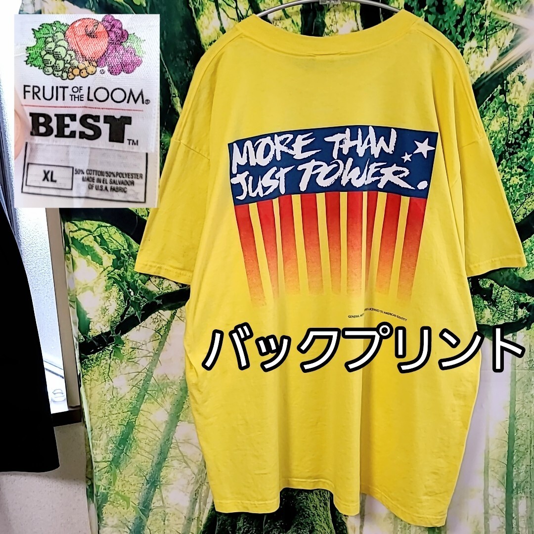 00s ビンテージ 黄色 イエロー Tシャツ 半袖 エルサルバドル だぼだぼ バックプリント 古着 XL ヴィンテージ 星条旗_画像10