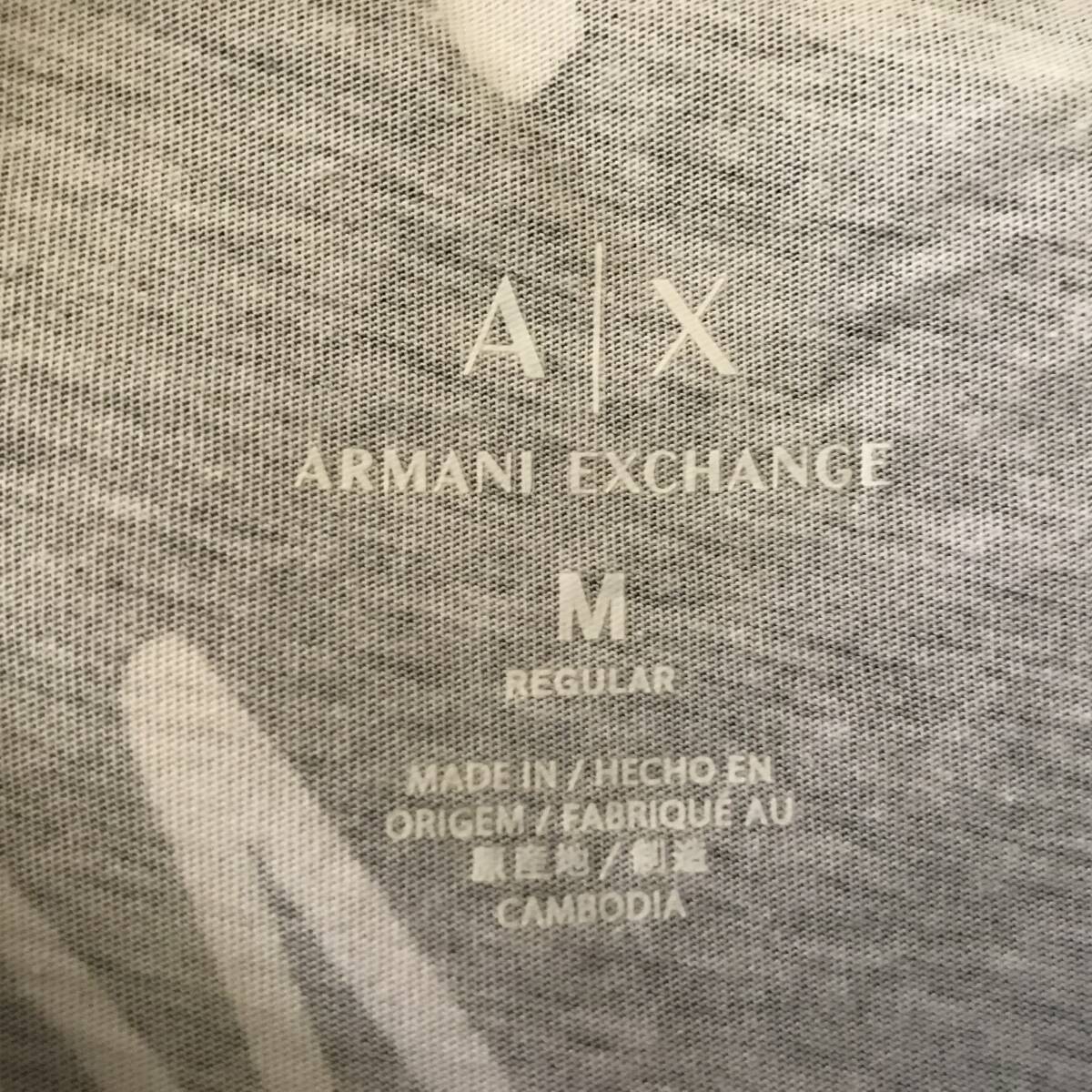A|X ARMANI EXCHANGE アルマーニ エクスチェンジ メンズ バイカラー 総柄 半袖Tシャツ 良品 size Mの画像4