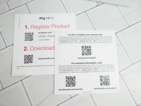 IK Multimedia iRig HD 2 ギター/ベース用インターフェイス 箱 取説 ケーブル3本付 目立つキズ 汚れ等なくきれいの画像5