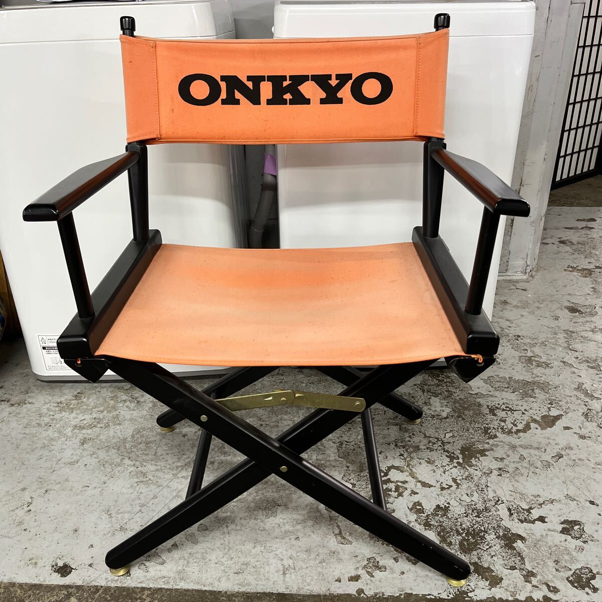 ディレクターズチェア 椅子 木製 折りたたみ椅子 折りたたみチェア チェア　ONKYO オンキョー　レトロ　昭和_画像1