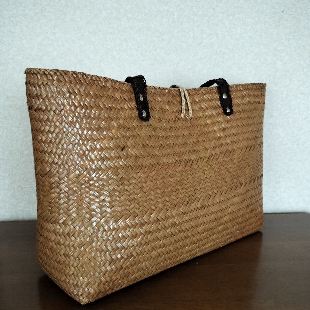  several times use! large basket bag spring summer ko-te. pretty tote bag handbag mama bag shopping bag 