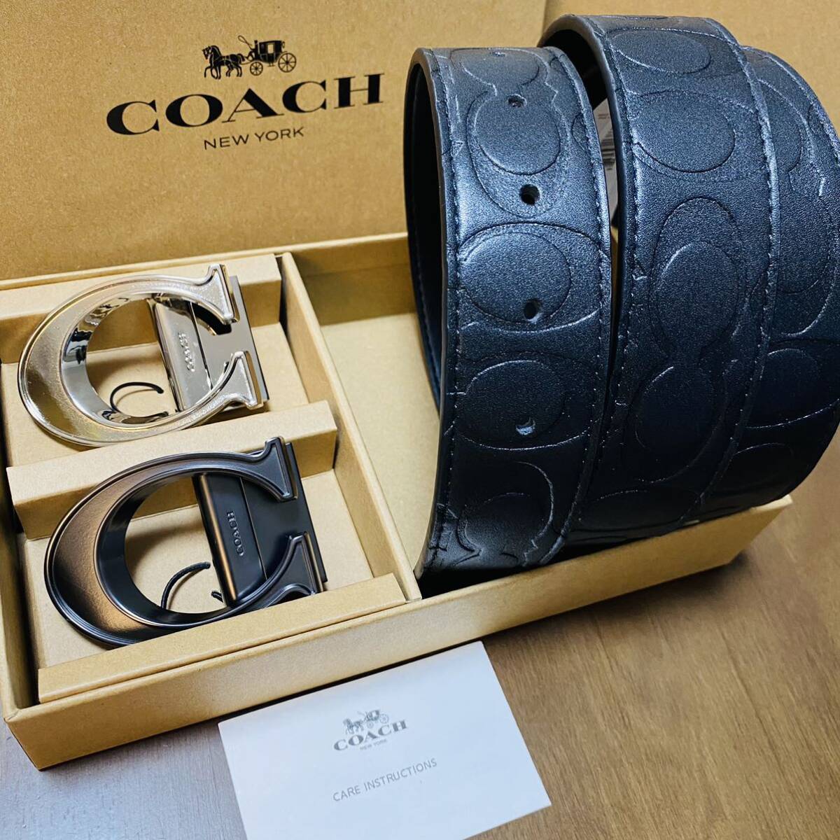 COACH Coach new goods regular goods reversible leather belt rotation buckle any 2 piece 