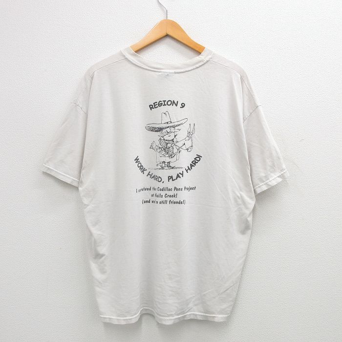 XL/古着 ヘインズ 半袖 ビンテージ Tシャツ メンズ 00s 馬 大きいサイズ クルーネック 白 ホワイト 24mar30 中古_画像2