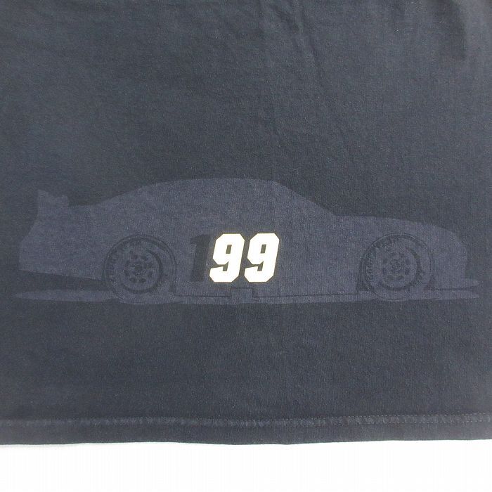 M/古着 半袖 ビンテージ Tシャツ メンズ 00s NASCAR レーシングカー PASTRANA WALTRIP コットン クルーネック 黒 ブラック 24apr01 中古_画像3