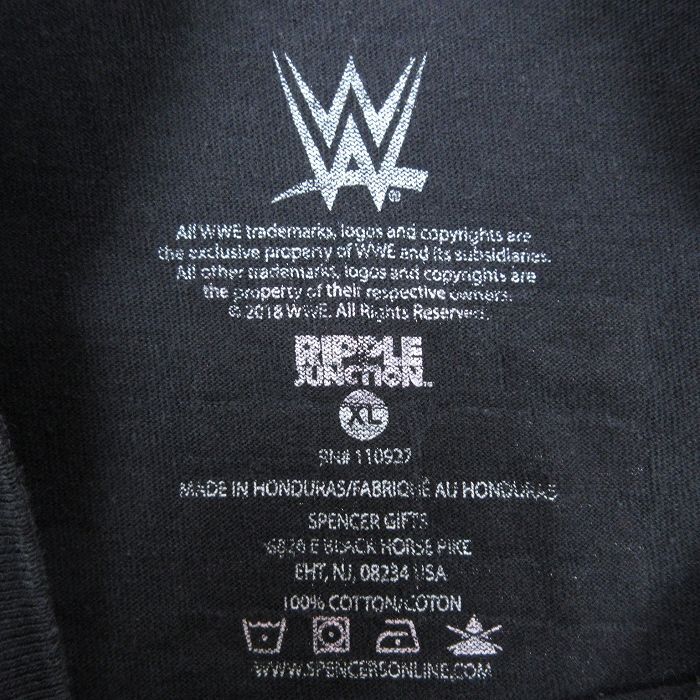 XL/古着 半袖 Tシャツ メンズ ワールドプロレスリング コットン クルーネック 黒 ブラック 24apr01 中古_画像5